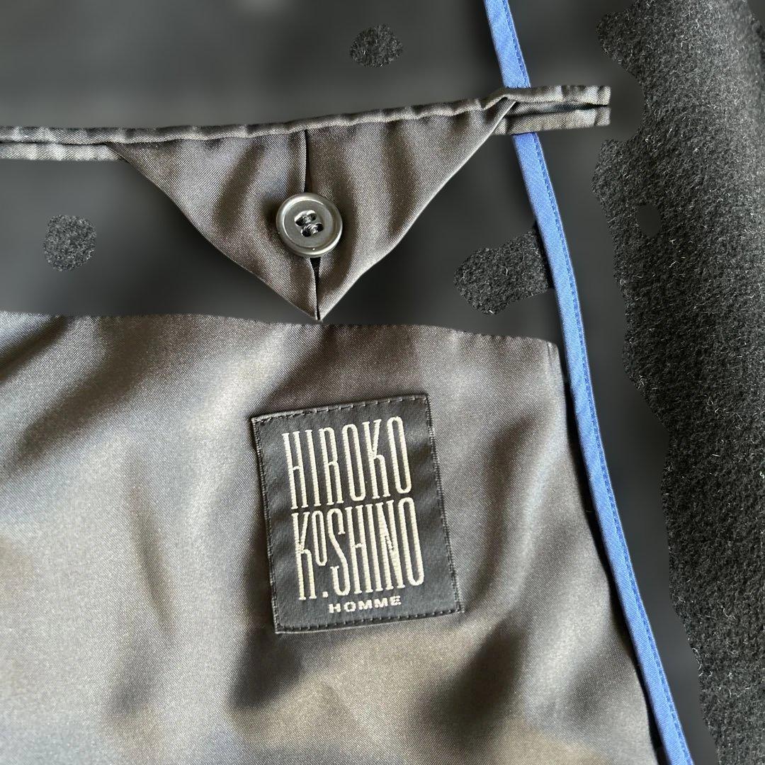 ステンカラーコート　新品タグ付き　コシノヒロコ アンゴラウール　黒　ゆったりXL