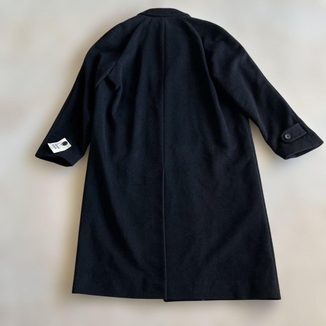 ステンカラーコート　新品タグ付き　コシノヒロコ アンゴラウール　黒　ゆったりXL