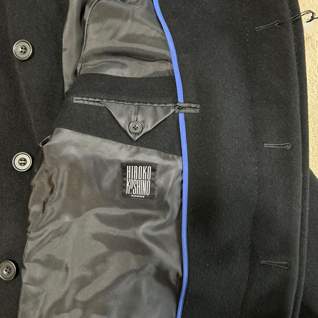 ステンカラーコート　新品タグ付き　コシノヒロコ アンゴラウール　黒　ゆったりXL