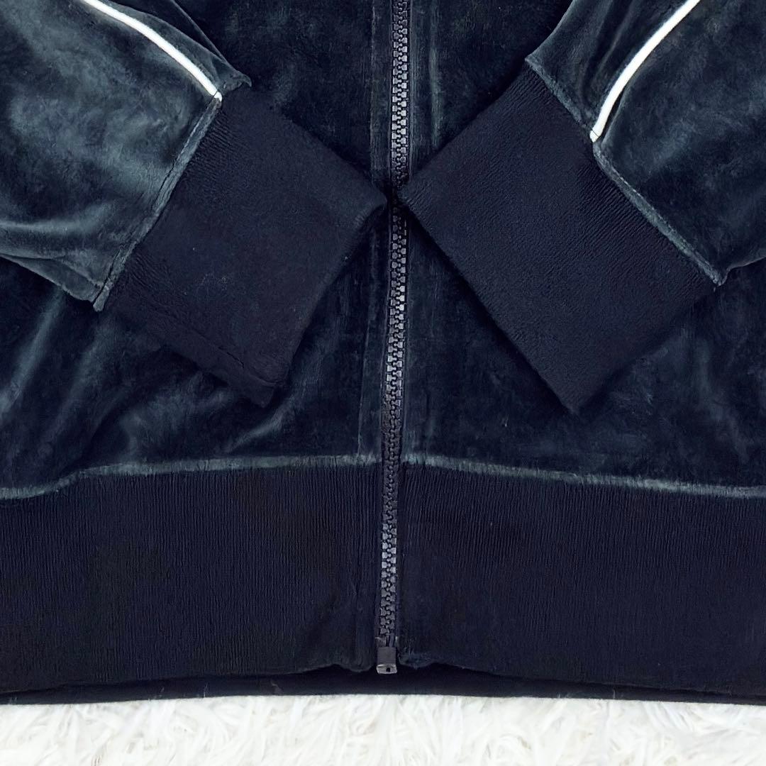 美品　ナイキ　ベロア　ワンポイントロゴ　刺繍ロゴ　トラックトップ　M　ブラック