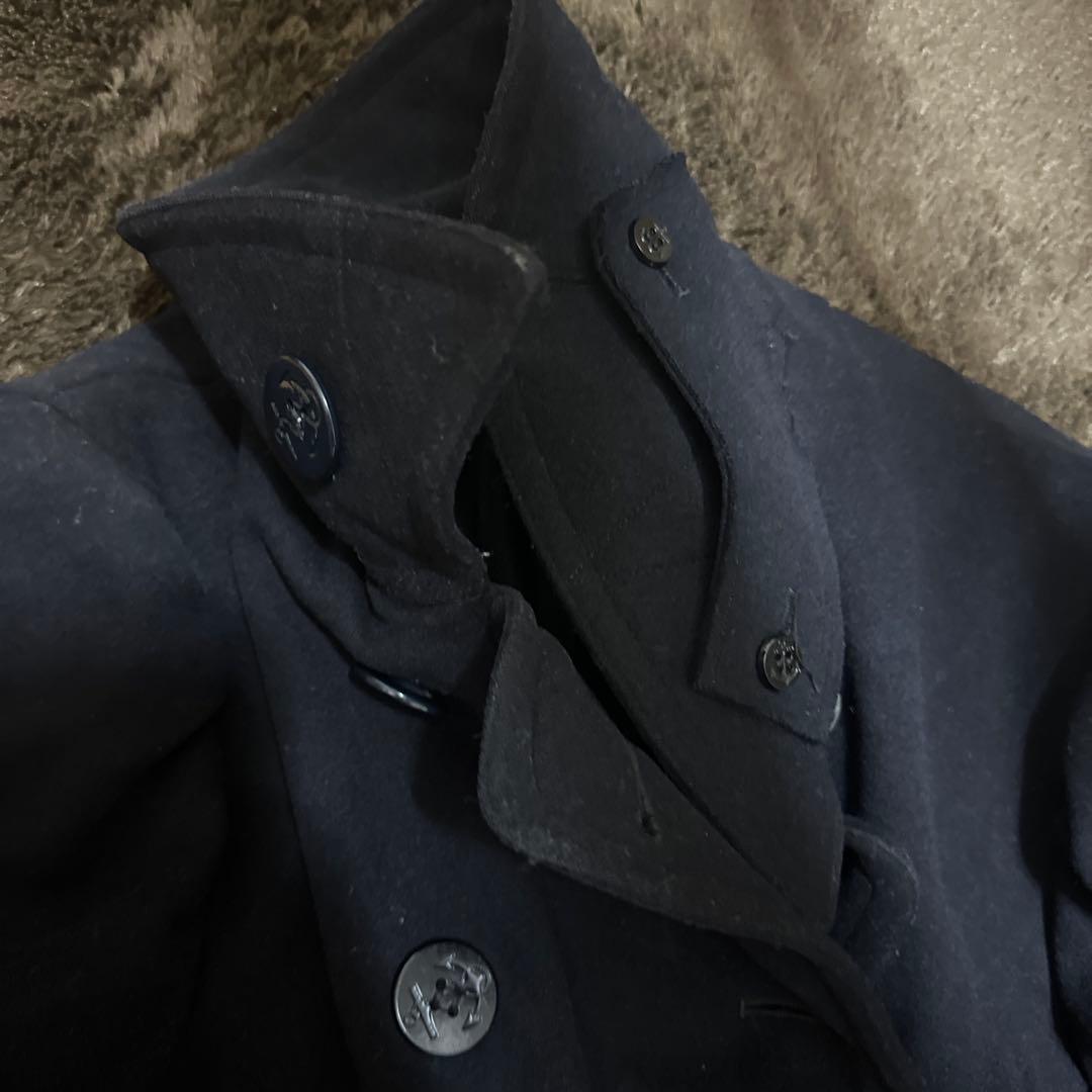 40s navy 10ボタンpコート
