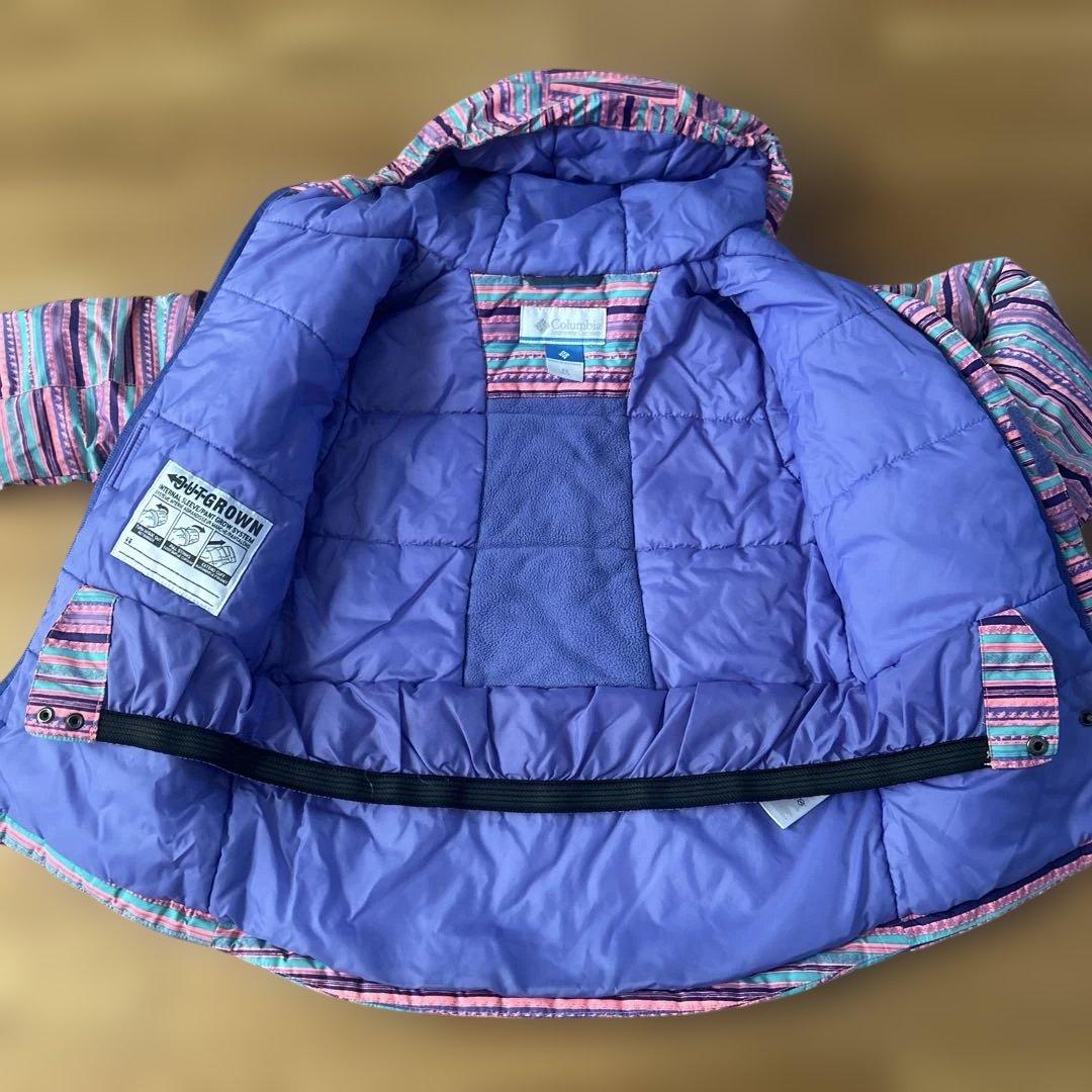 美品コロンビア子ども用 スキーウェア フード付きジャケットとスノーパンツ