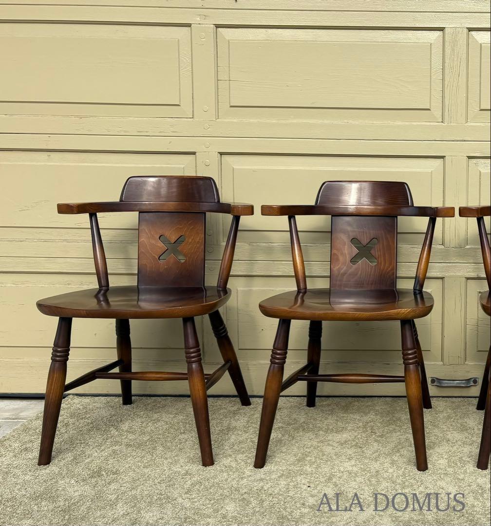 ②飛騨産業 キツツキ ダイニングチェア 2脚セット アームチェア