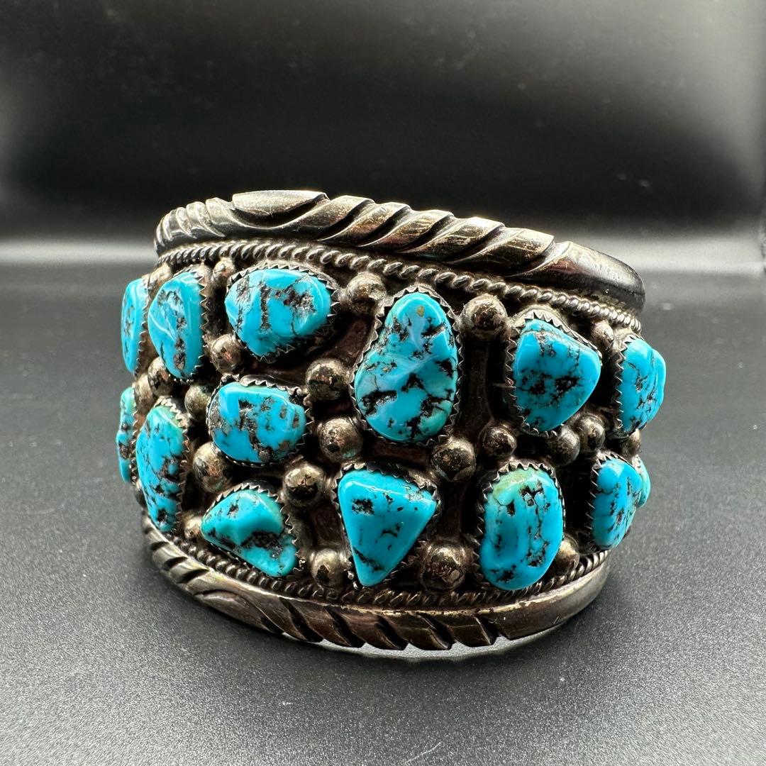 Navajo Tommy Mooreキングマン ナゲットターコイズ バングル|mercari