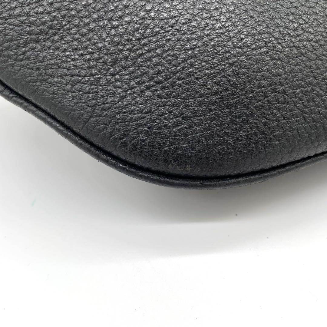 【極美品】バリー　ボディバッグ　ロゴ型押し　シルバー金具　レザー　黒