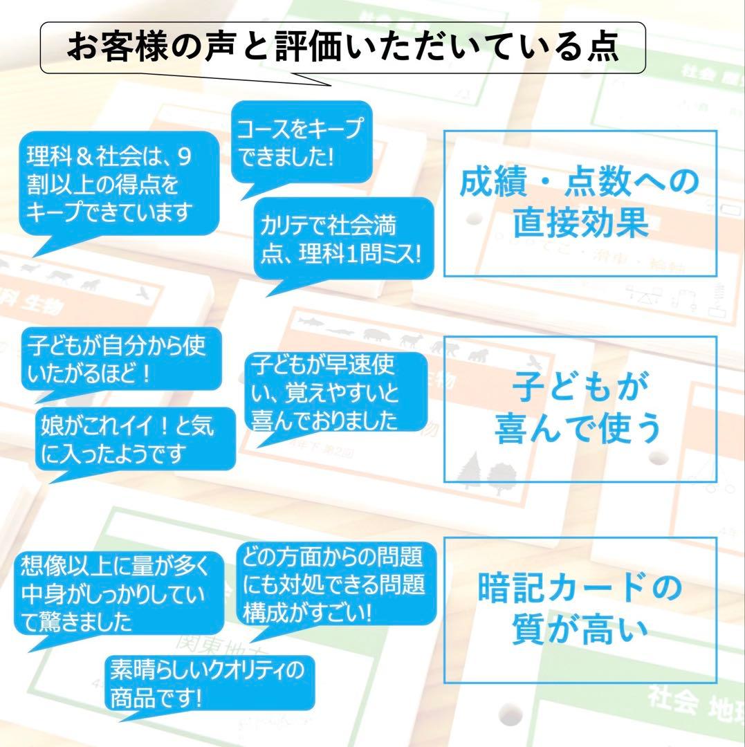 中学受験 暗記カード【5年上 社会・理科1-4回】 予習シリーズ 組み分け対策