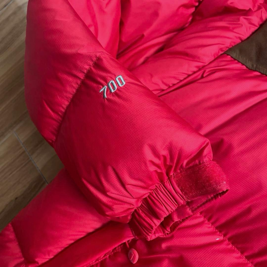 Mノースフェイス700フィルレッドブラウン赤茶ヌプシダウンジャケット