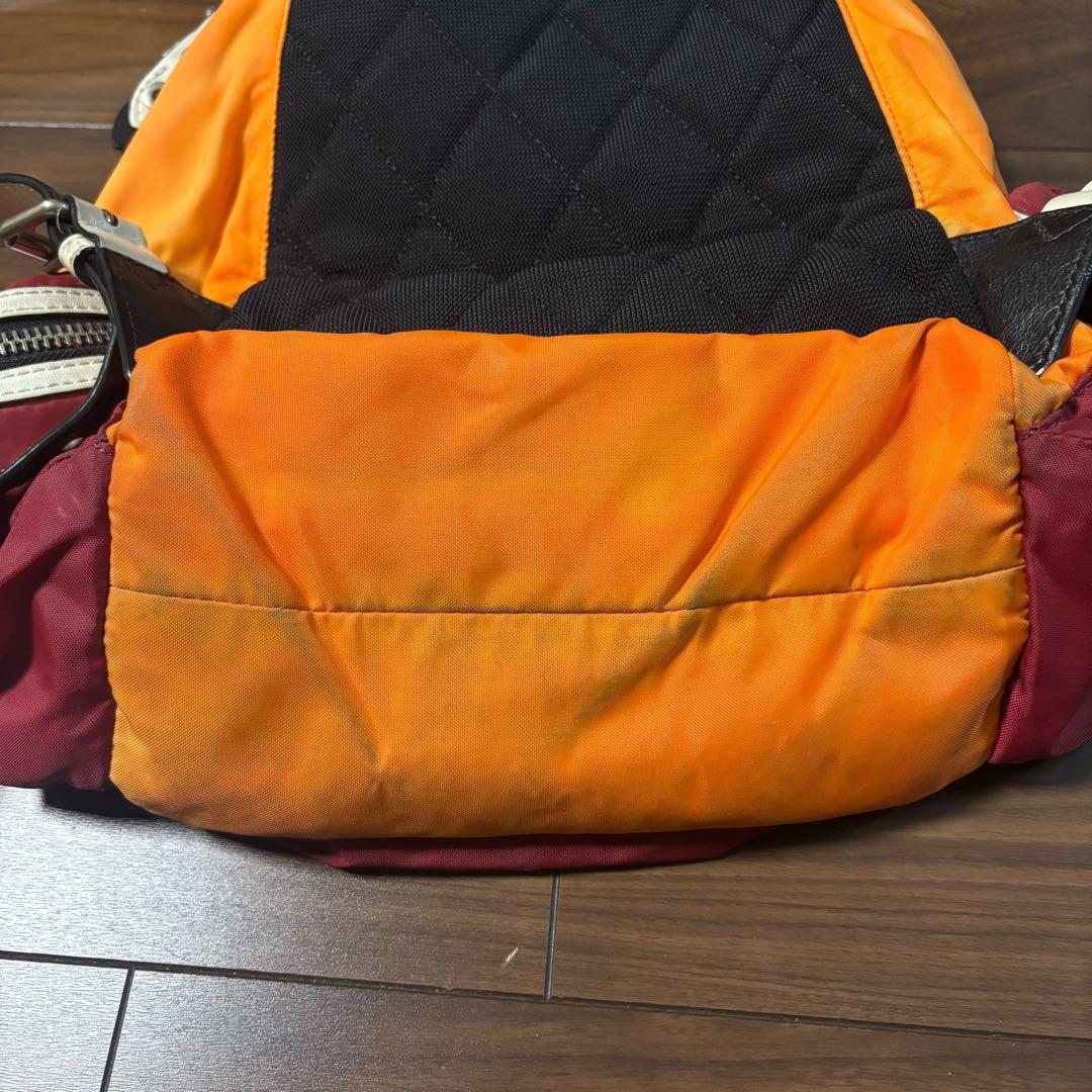 バーバリー ノバチェック　リュックサック　オレンジ　ナイロン