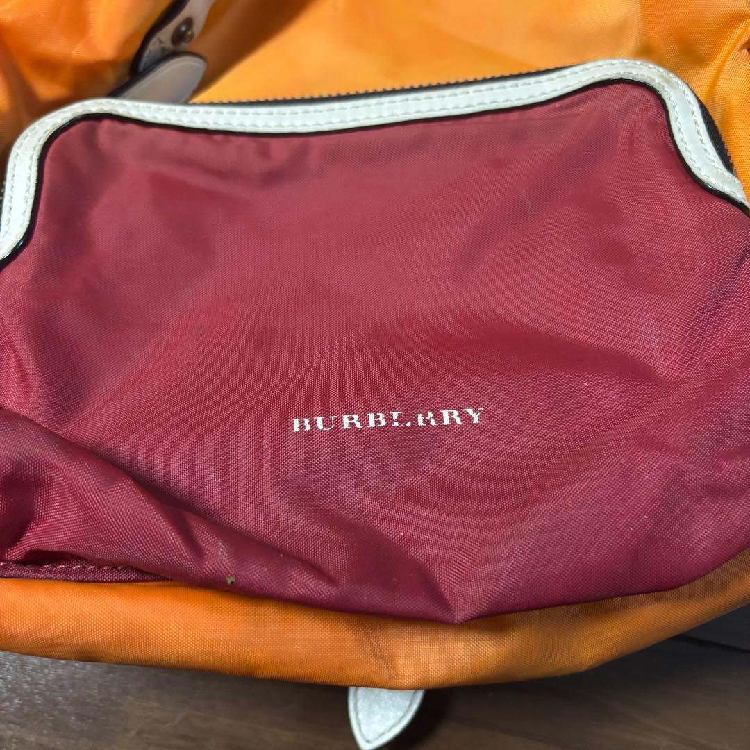 バーバリー ノバチェック　リュックサック　オレンジ　ナイロン
