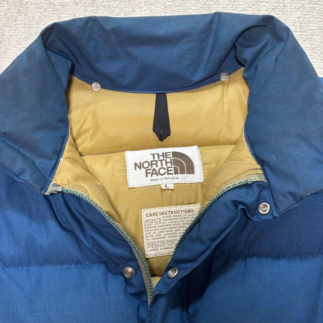 ノースフェイス 茶タグ タロンジップ ネイビー Lサイズ 70s 80s