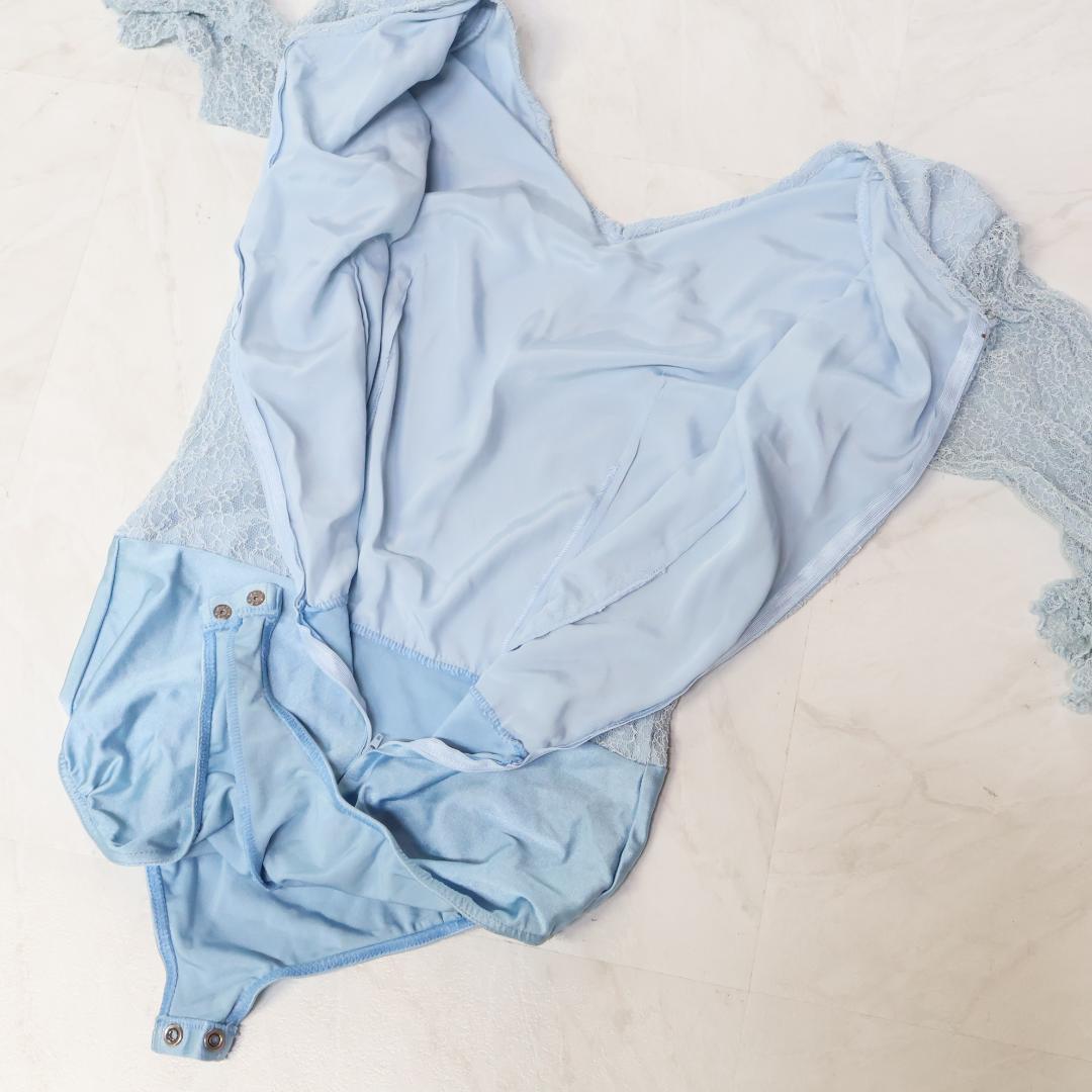 日本製 社交ダンス衣装】ブルー Chacott ブラウス トップス レオタード