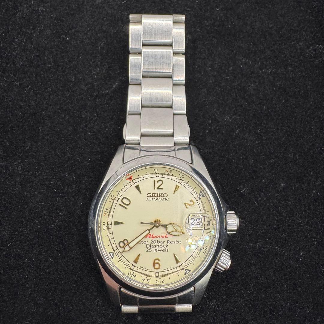 鑑定済］SEIKO セイコーアルピニスト 4S15 SCVF 白文字盤 廃盤 - メルカリ