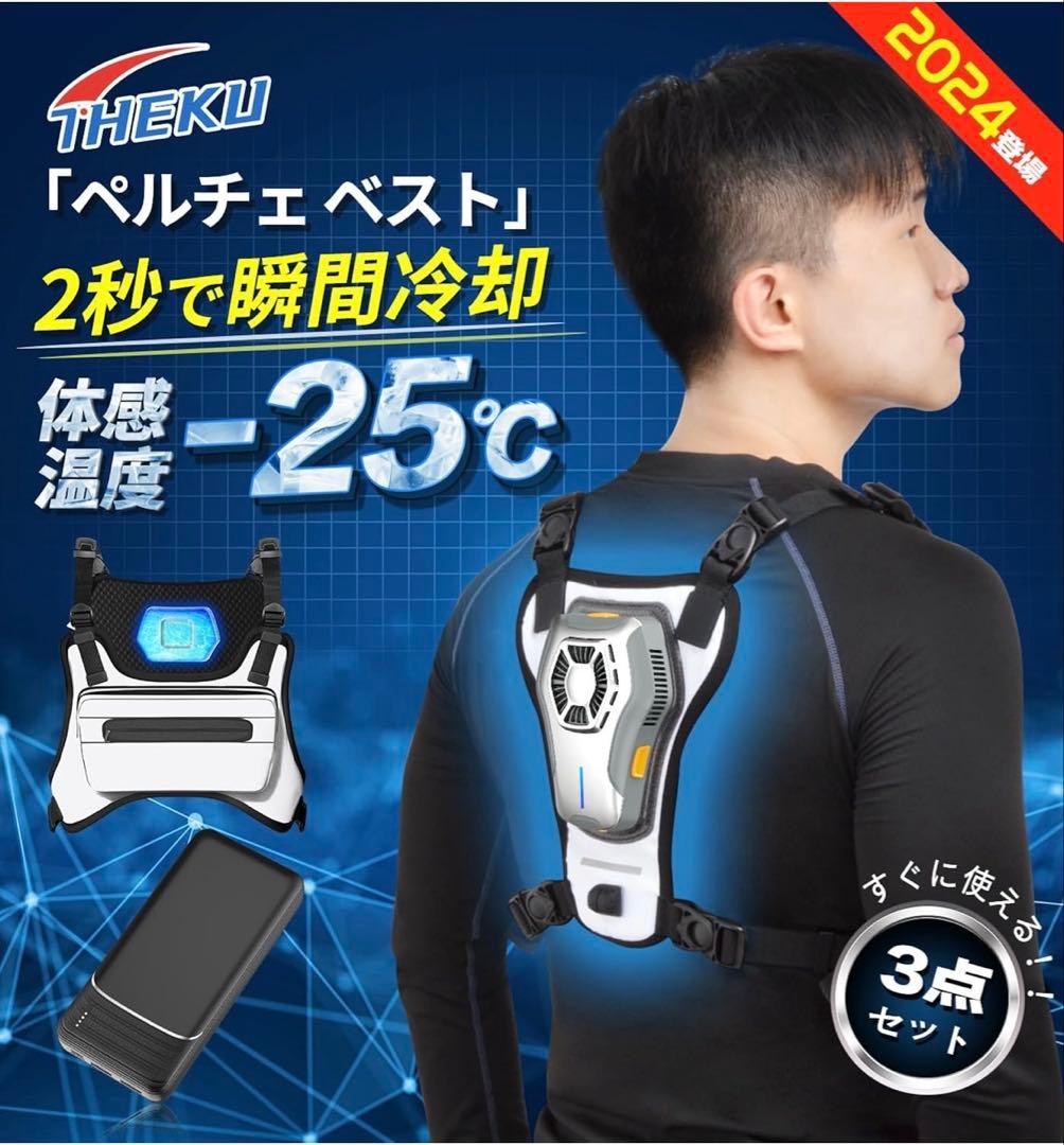 RuiPu ペルチェベスト 冷却プレート付き 10000mAh大容量バッテリー付