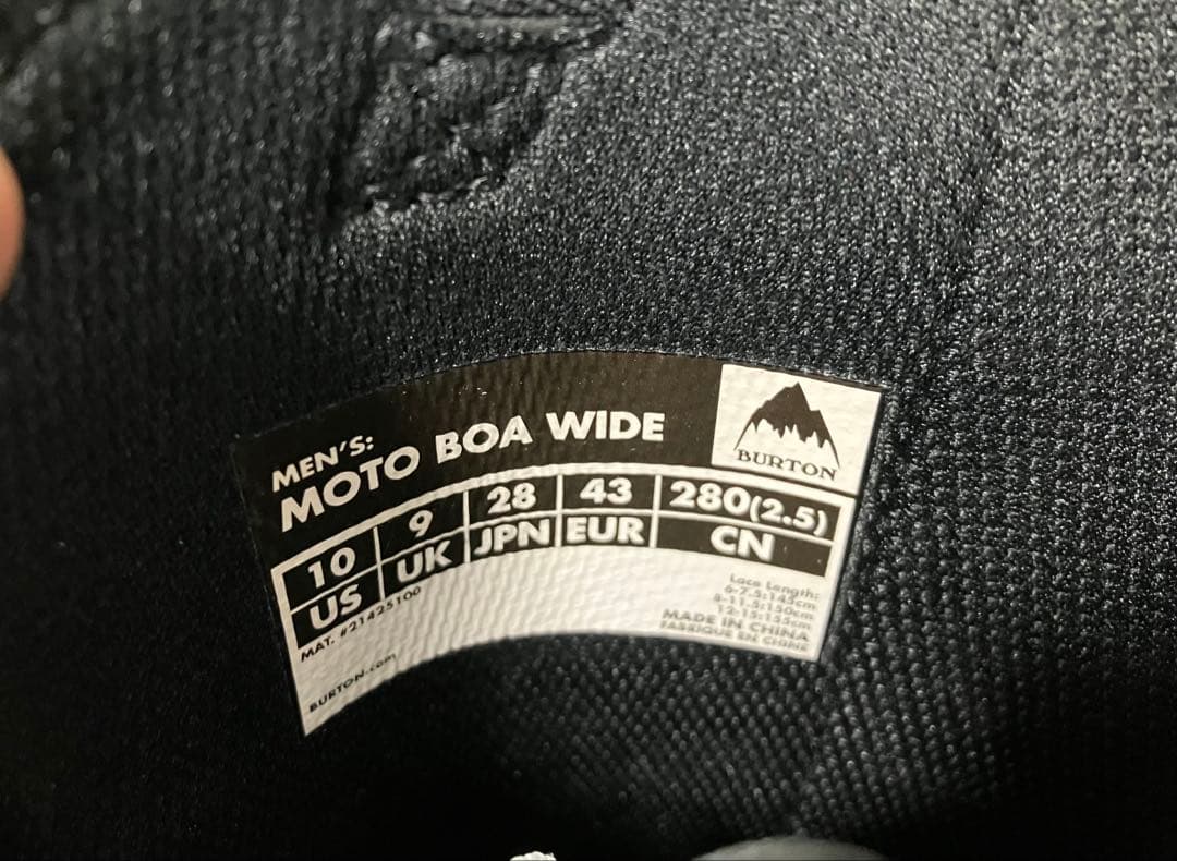 美品!!　BURTON MOTO BOA WIDE 28cm 使用感少ない
