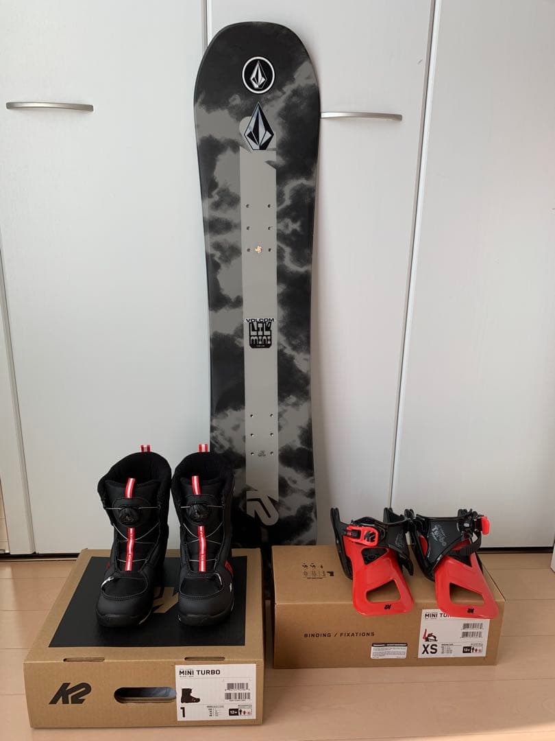 K2 mini turbo キッズスノーボード3点セット 110cm - メルカリ