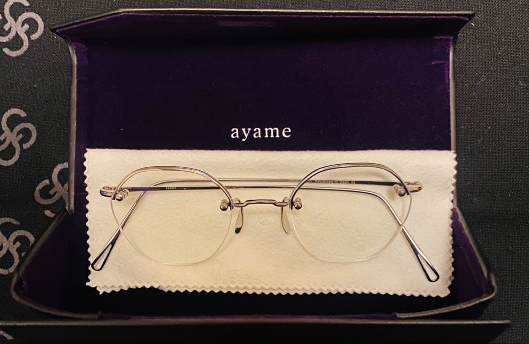 美品 ayame HEX RW メガネ アイウェア シルバー リムレス - メルカリ