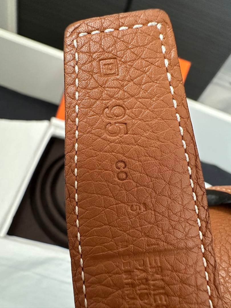 Hermes エルメスH ベルト 95cm ブラウン ブラック