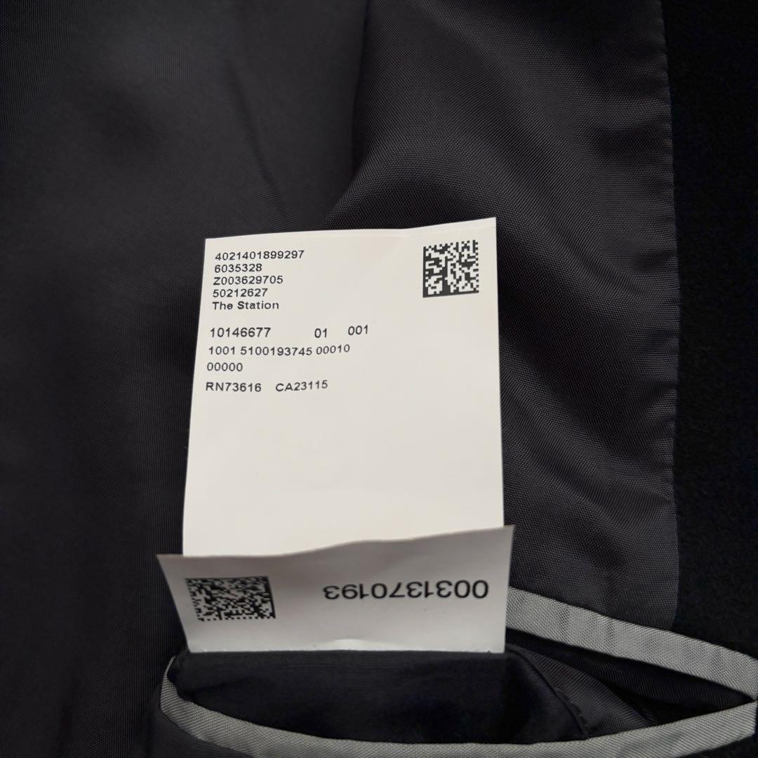 極美品 ヒューゴボス チェスターコート ロング丈 ブラック 52 3L