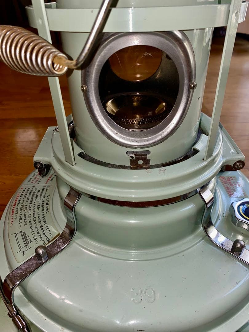 アラジンブルーフレームヒーター39型J390001Ⅲ(グリーン)サビ　キズあり