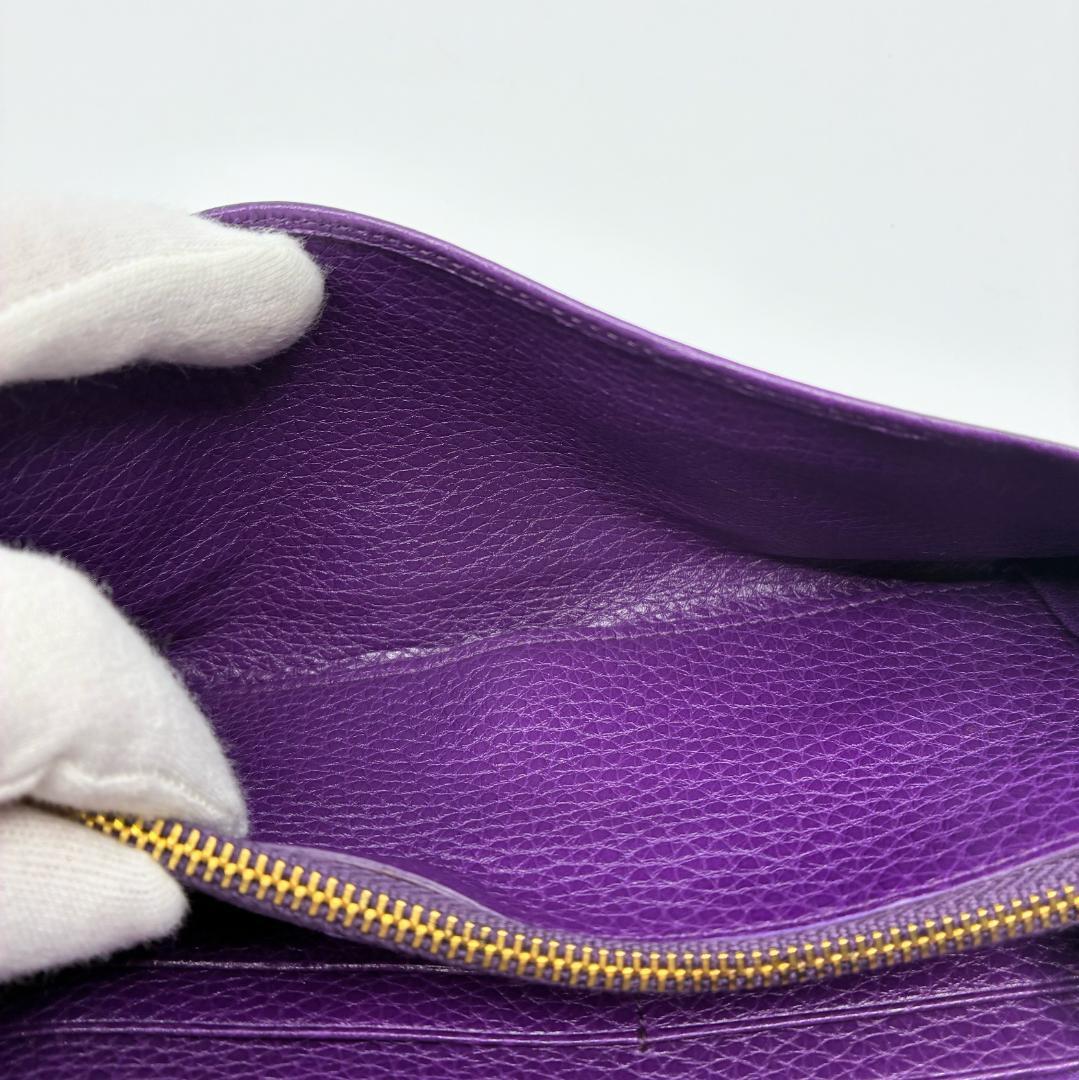 PRADA プラダ レザー 紫 パープル 長財布 A1354A2