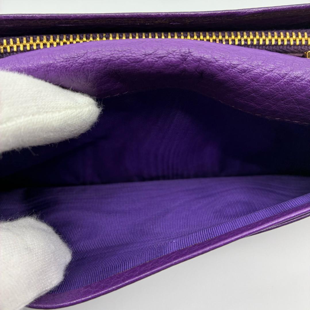 PRADA プラダ レザー 紫 パープル 長財布 A1354A2
