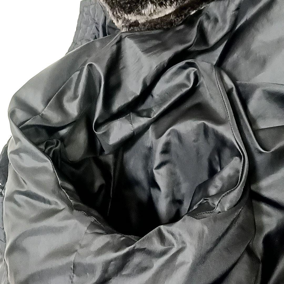 美品★エディーバウアー　グーズダウン90%　N-3B 　ナイロンダウンコート　黒