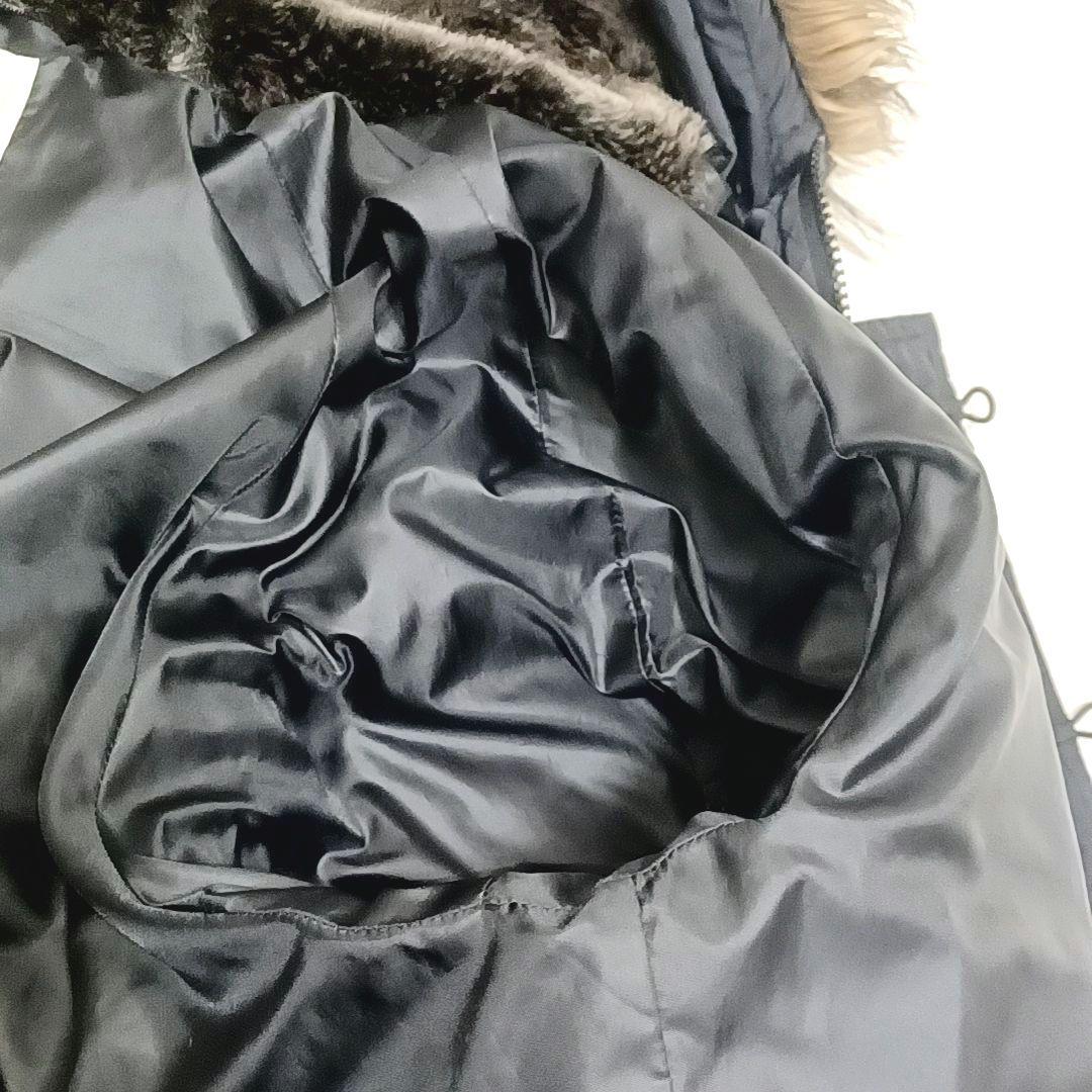 美品★エディーバウアー　グーズダウン90%　N-3B 　ナイロンダウンコート　黒