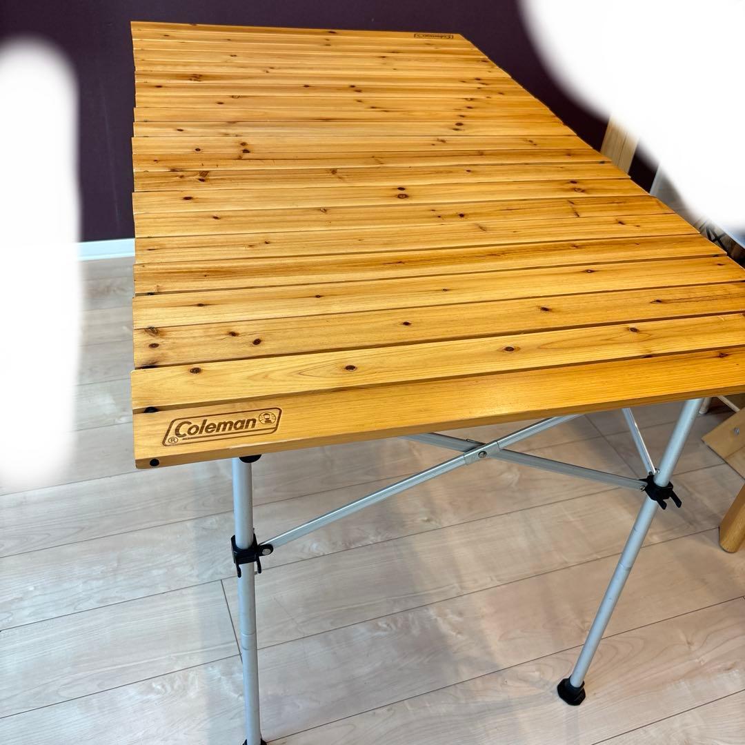 テーブル・チェア・ハンモック Coleman Natural Wood Roll Table 120