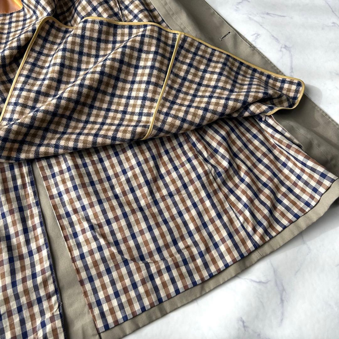 希少✨　アクアスキュータム　ステンカラーコート　英国製　ライナー付き　アクア5