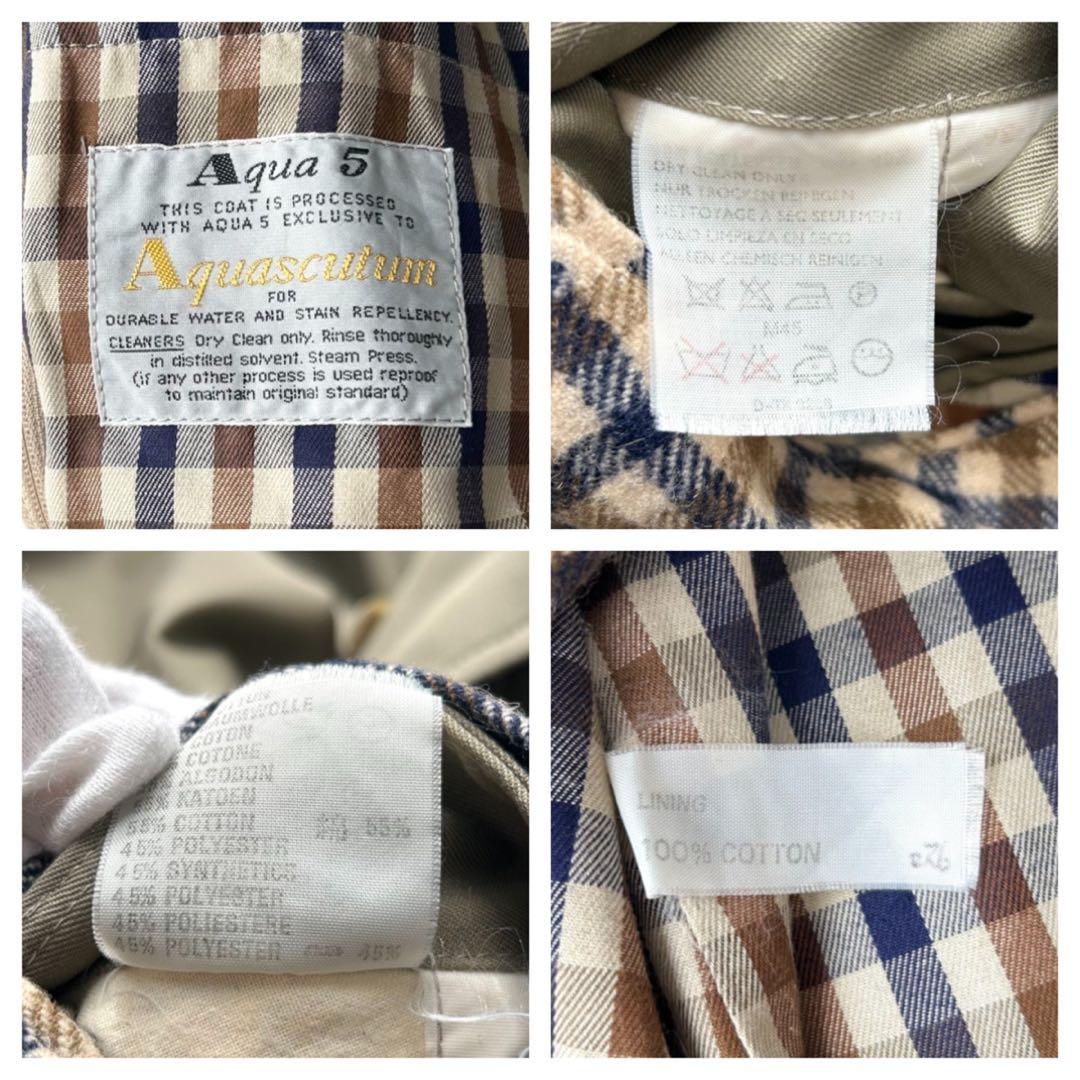 希少✨　アクアスキュータム　ステンカラーコート　英国製　ライナー付き　アクア5