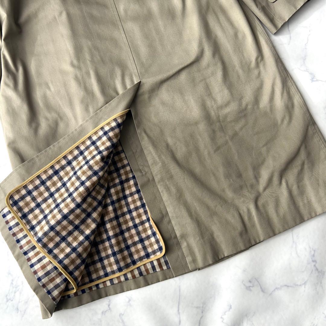 希少✨　アクアスキュータム　ステンカラーコート　英国製　ライナー付き　アクア5