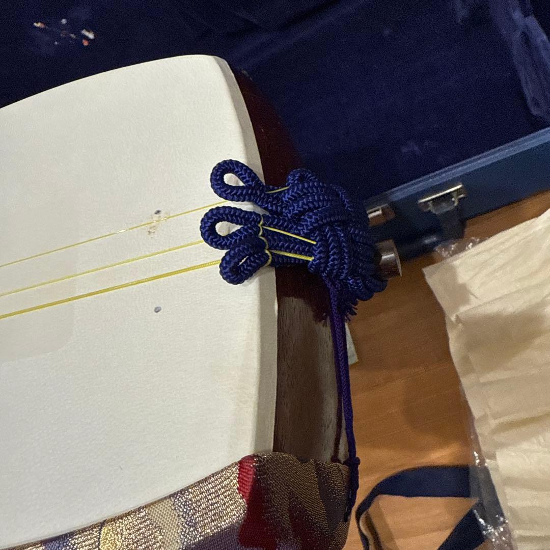 三味線 地唄 中棹 破れなし ハードケースと付属品付き