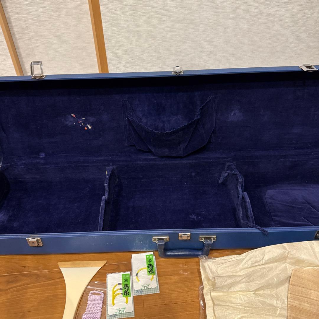 三味線 地唄 中棹 破れなし ハードケースと付属品付き