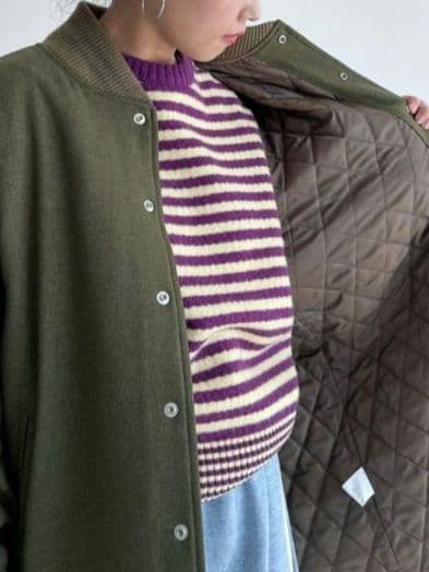 BEAMS BOY / ポリエステル バーシティ コート