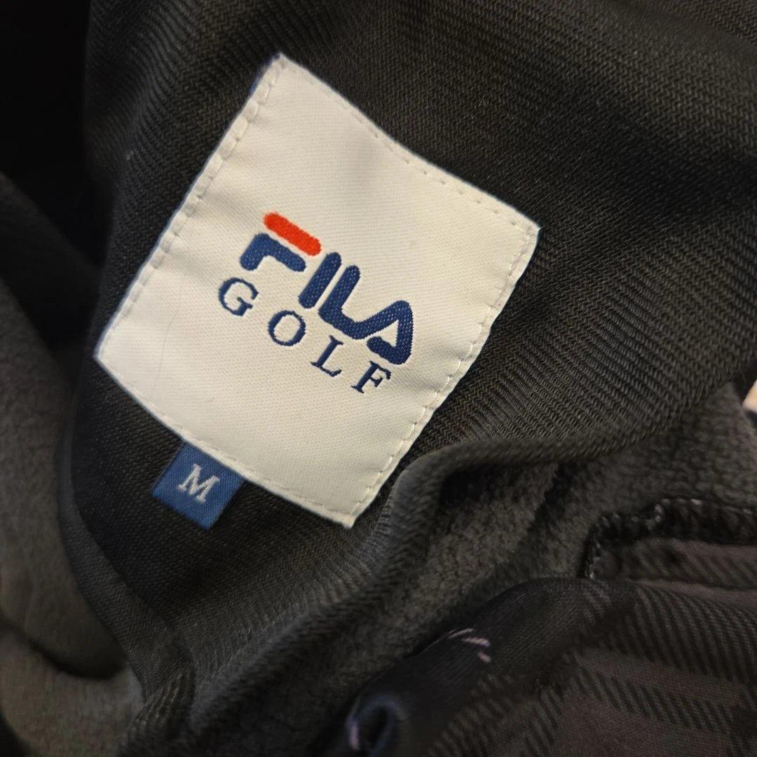 FILA ゴルフ ウェア セットアップ メンズ ブラック M L 裏起毛