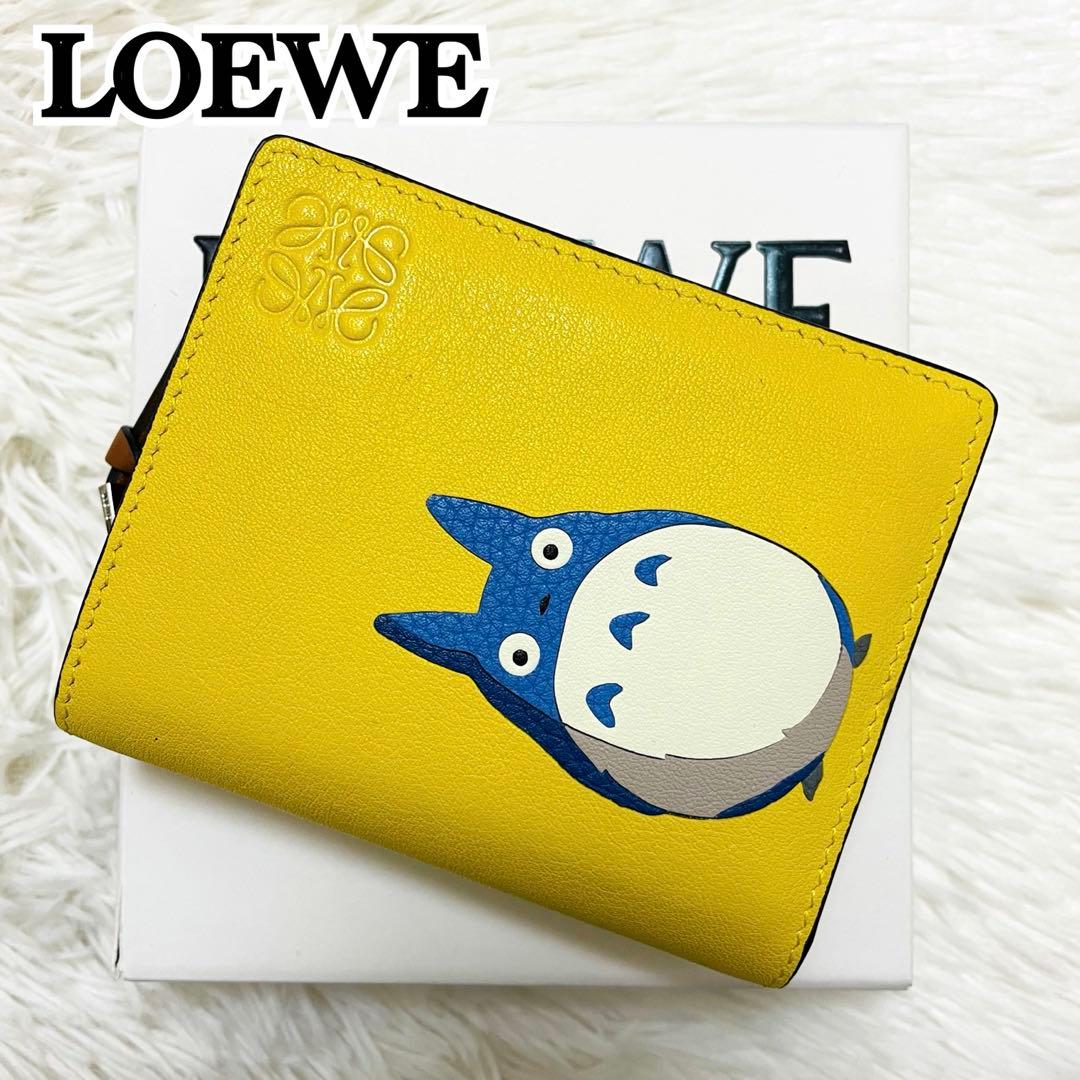 未使用級✨付属完備✨ロエベ 二つ折り財布 ジブリ トトロ レザー