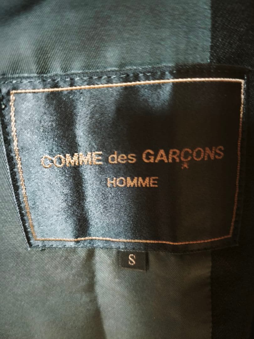 COMME des GARÇONS HOMME ブラック ステンカラーコート S