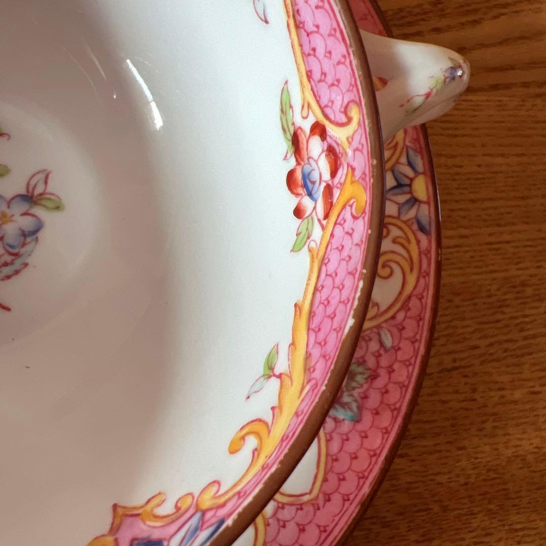 フランスサルグミンヌ窯、Mintonパターン148 ティーカップ＆ソーサー