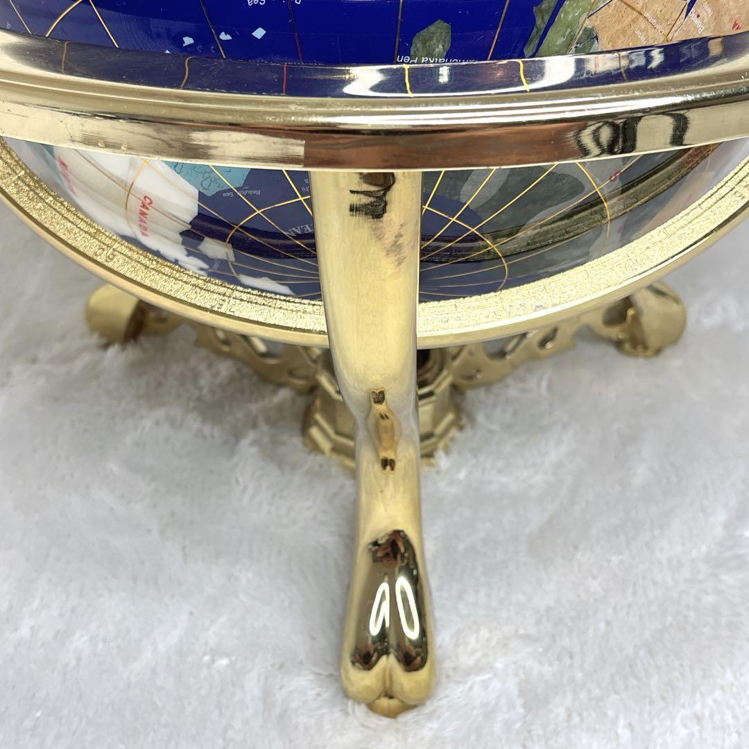 アンティーク地球儀　ゴールドスタンド　方位磁針付　猫脚　vendage