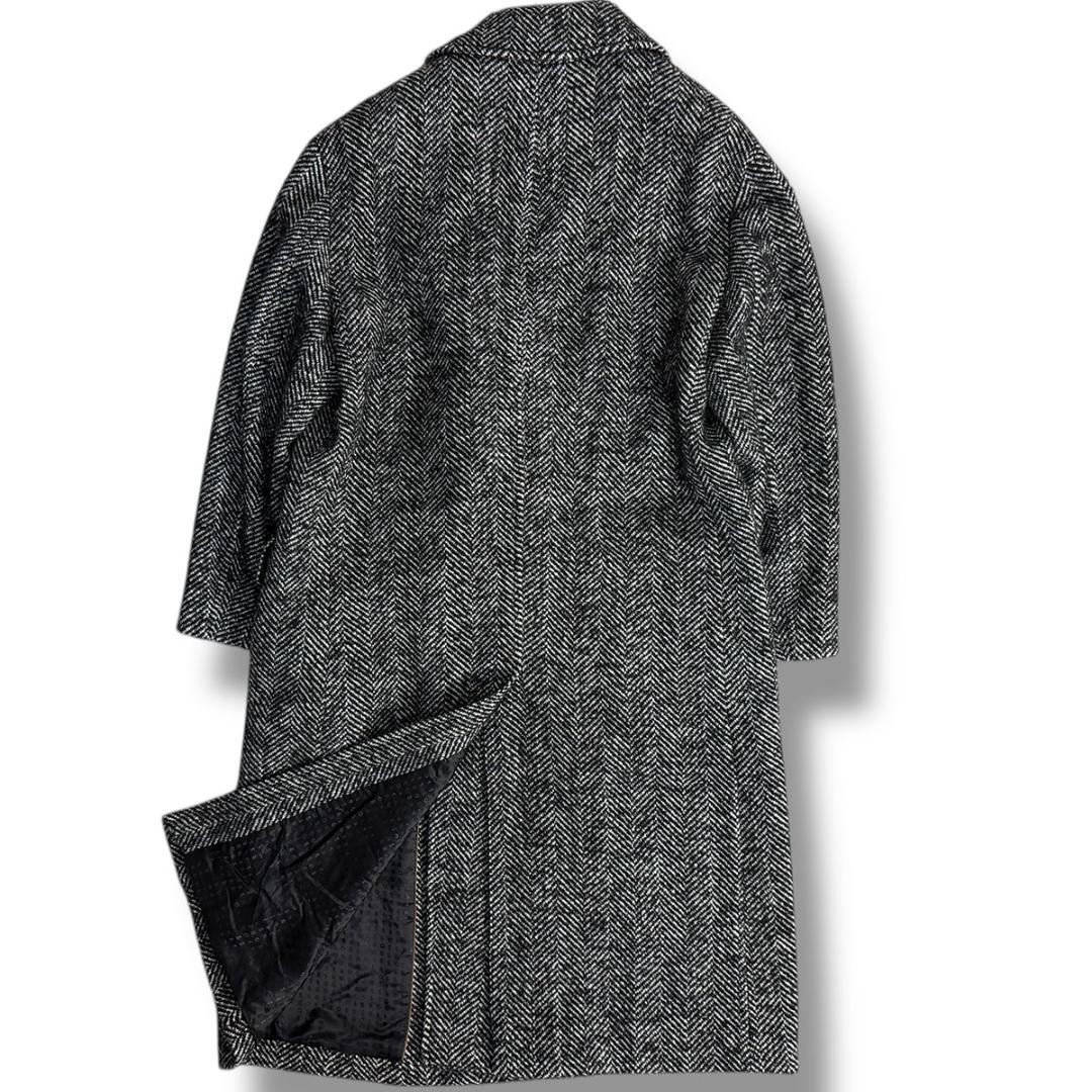 J6230 美品 ヒューゴボス 現行ヘリンボーンツイードダブルチェスターコート