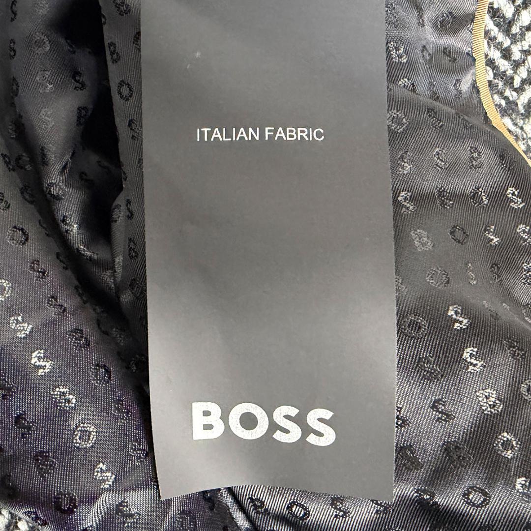 J6230 美品 ヒューゴボス 現行ヘリンボーンツイードダブルチェスターコート