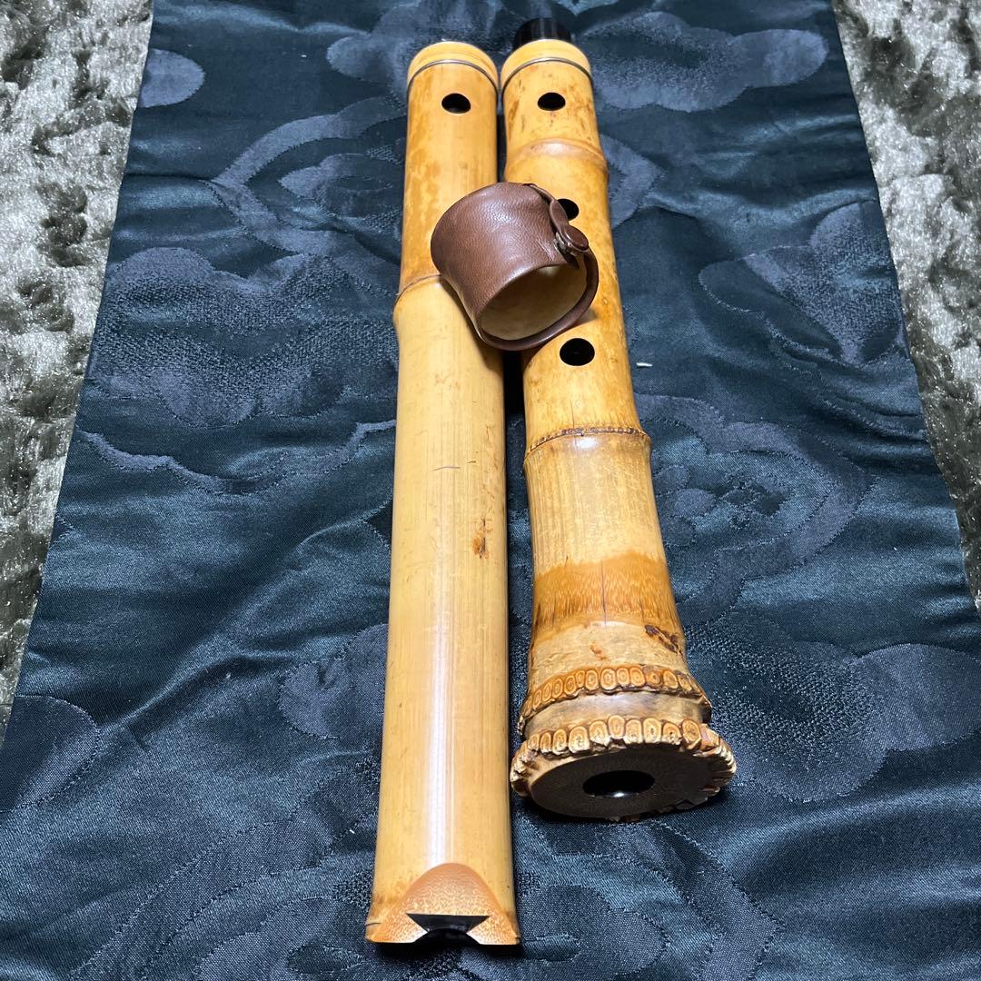 尺八 琴古流 在銘 二尺管 中継ぎ籐巻き銀三線 【音出し確認済み】