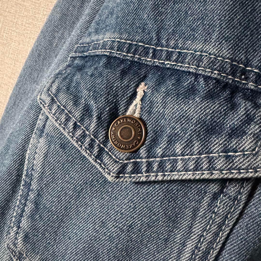 ルーニーテューンズ デニムジャケット ビッグロゴ バック刺繍 ダブルポケット M