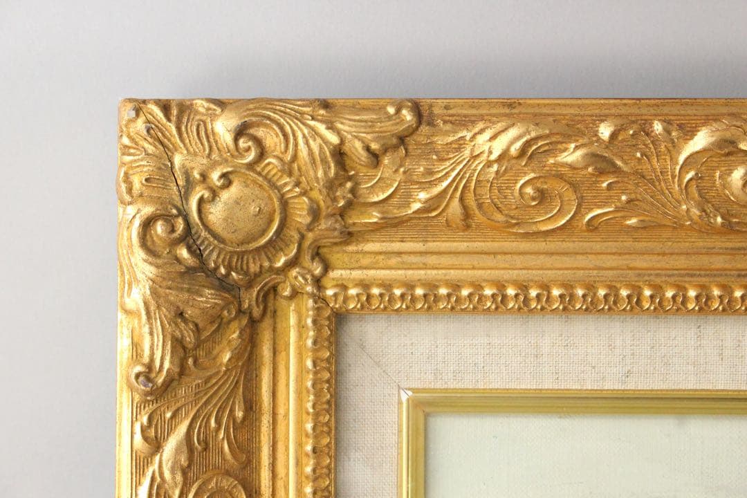 No5301 額装　黒田保「モン・サン・ミッシェル」　油彩画　F10号　送料無料