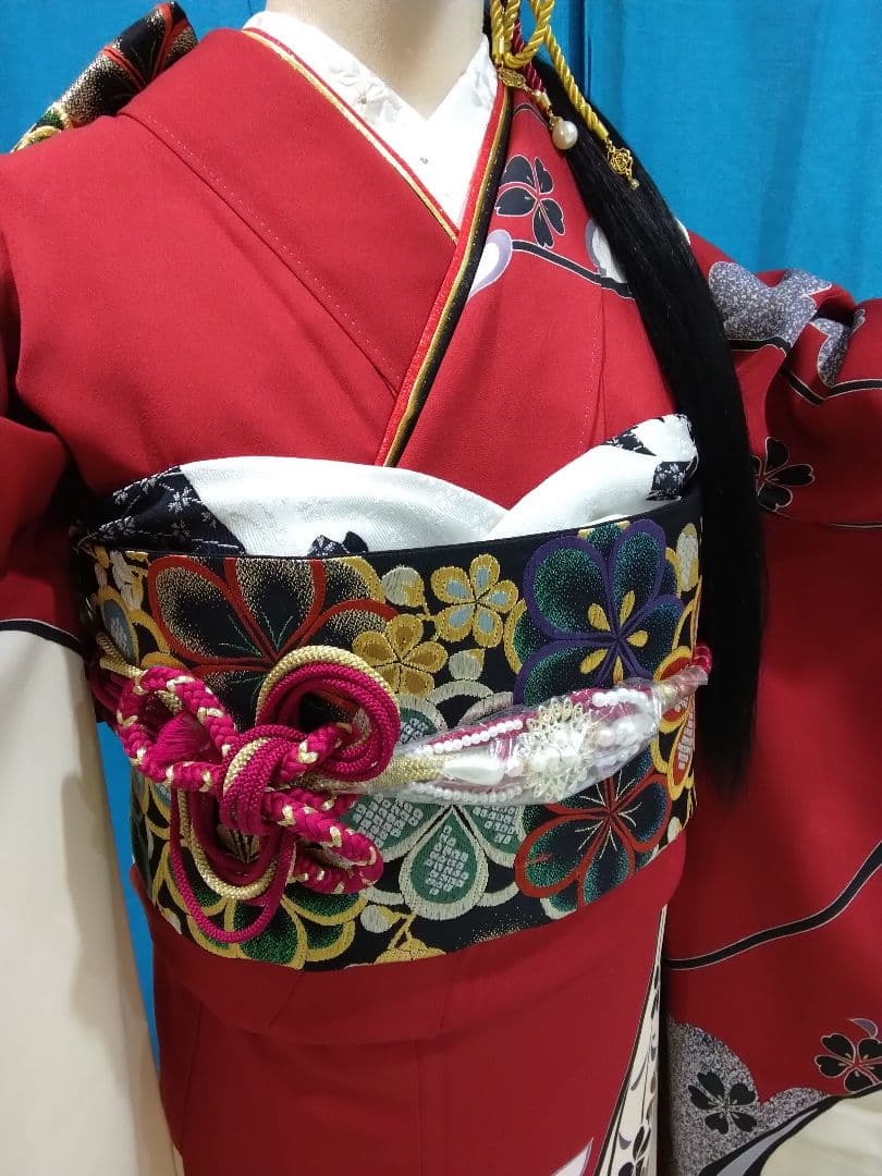 【専用】振袖フルセット、正絹振袖、半襟重ね衿、帯揚げ帯締め、西陣袋帯、長襦袢、H