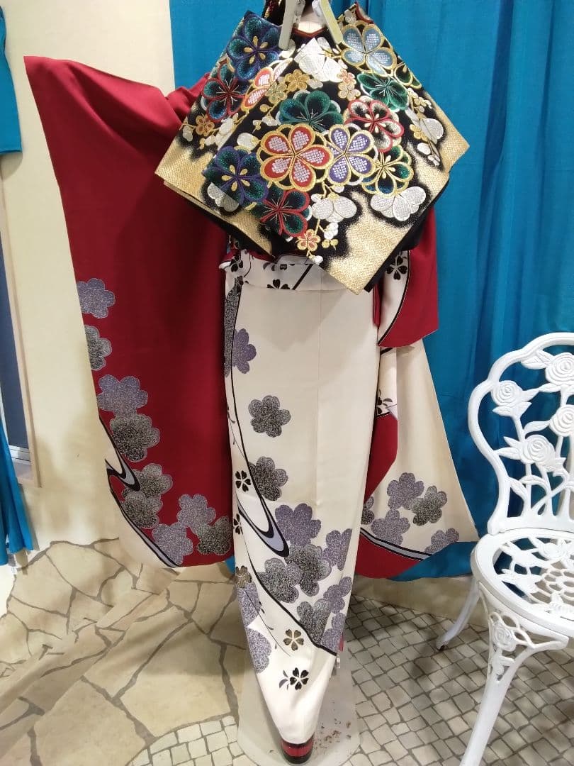 【専用】振袖フルセット、正絹振袖、半襟重ね衿、帯揚げ帯締め、西陣袋帯、長襦袢、H