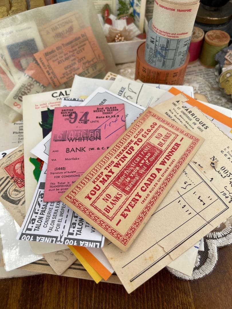 ＼限定／ 豪華 コラージュ素材 おすそ分けファイル ヴィンテージ ロールチケット