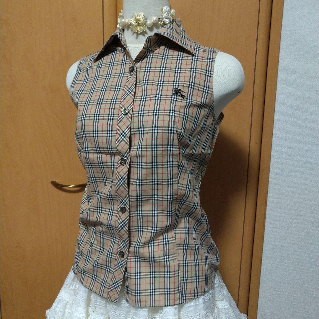 美品】Burberry ノバチェック柄 ノースリーブポロシャツ y2k