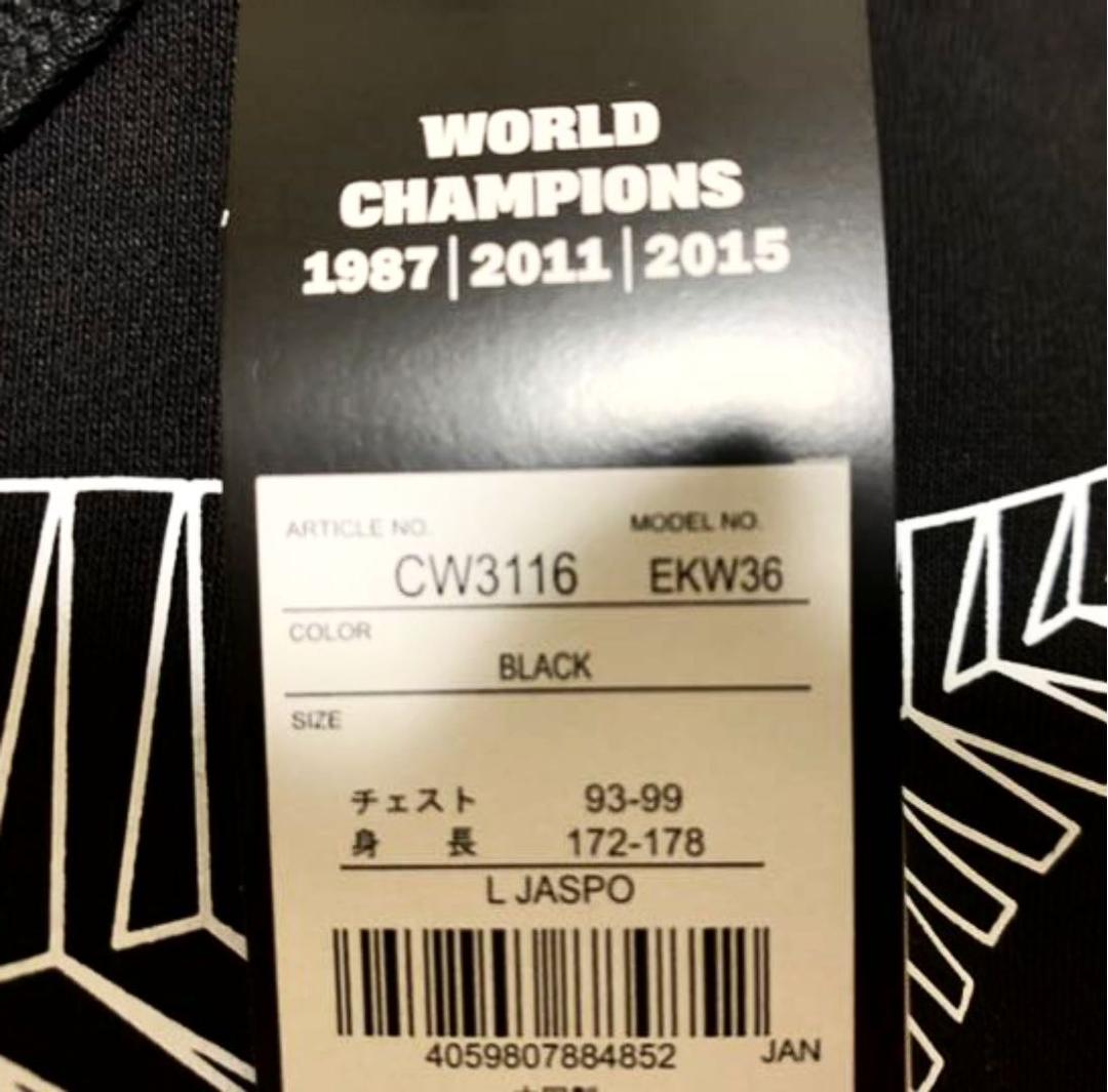 ★新品未使用★アディダス NZオールブラックスフーディ★黒/Lサイズ★