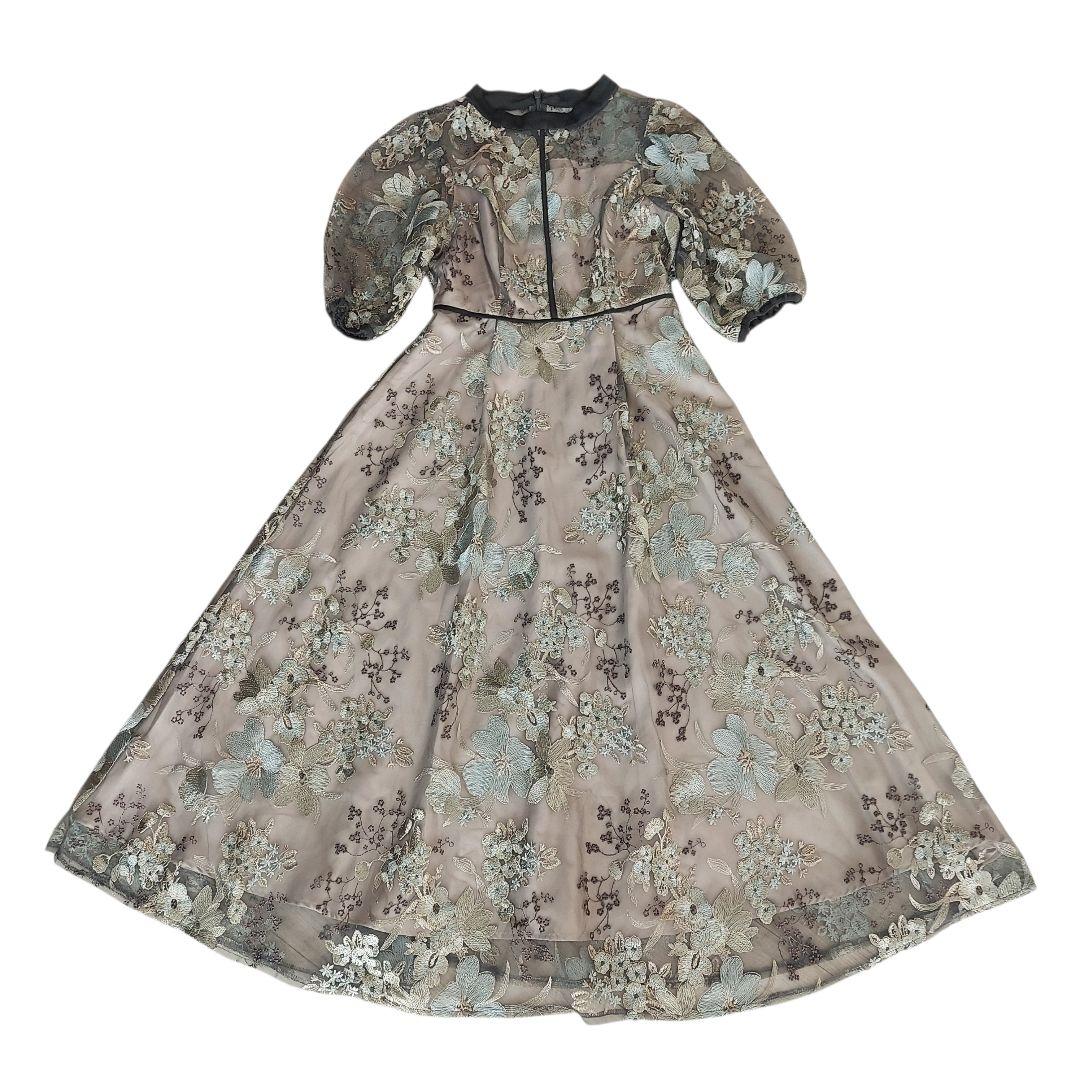 美品✨Kana シック フラワー刺繍 パーティー ドレス 結婚式 オケージョン